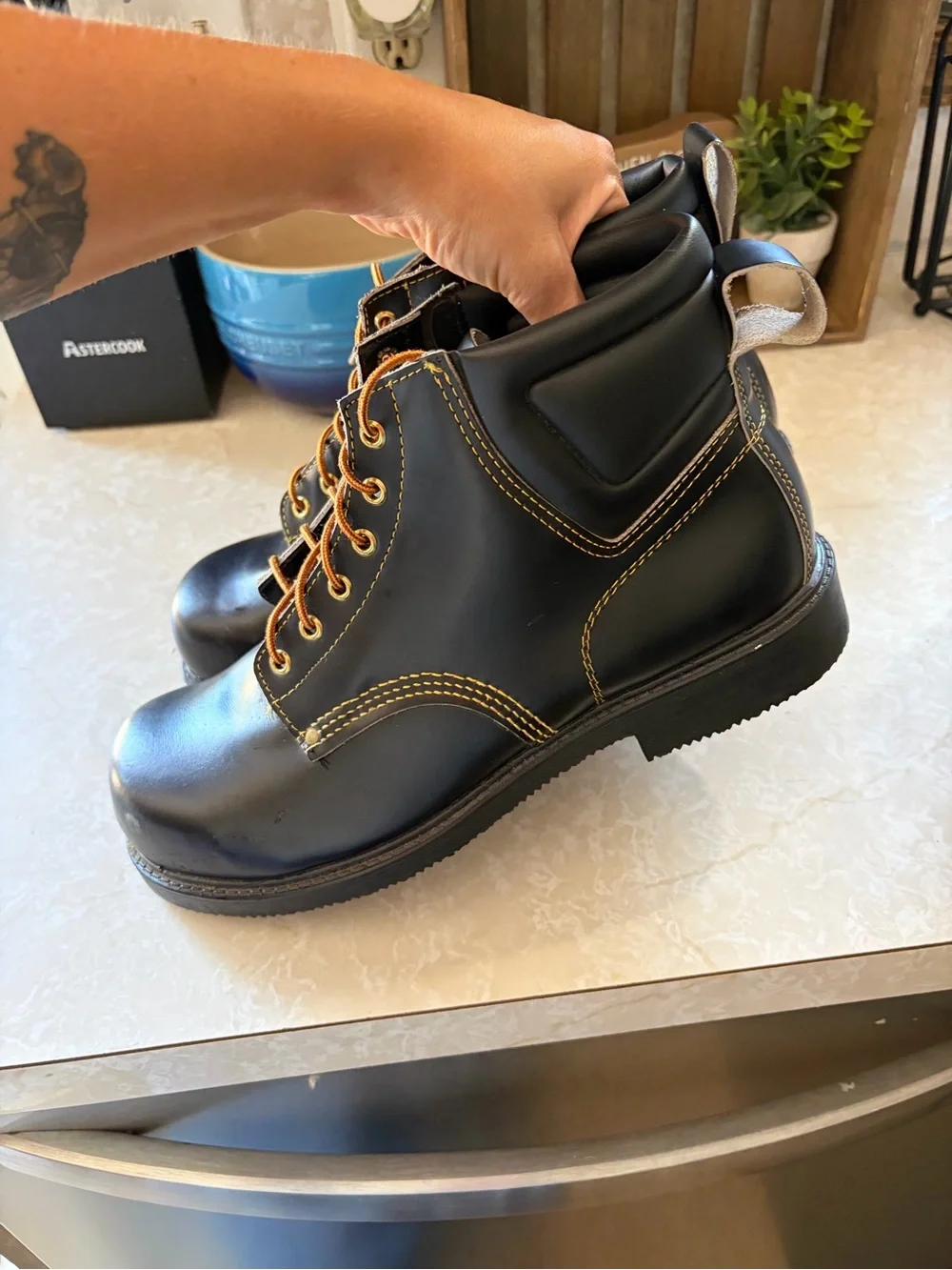 Lehigh P782 USA Made Steel Toe Work Boots Men’s Size 12 Black Leather